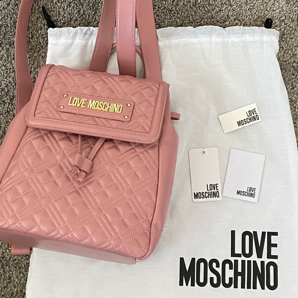 Love Moschino Pink leather backpack